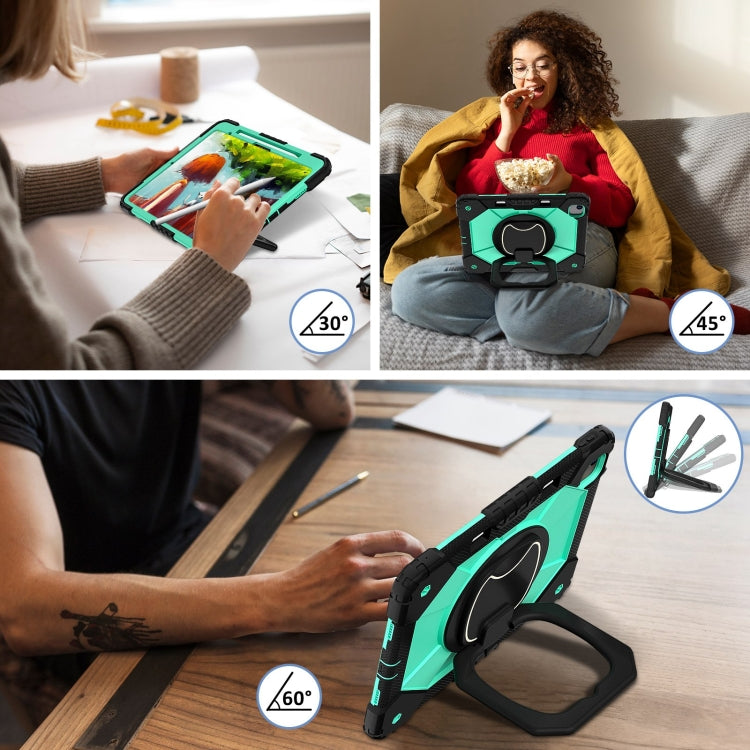 For iPad Air 13 2025 / 2024 Contrast Color Robot Silicone Hybrid PC Tablet Case(Black Mint Green) - iPad Air 13 2025 / 2024 Cases by buy2fix | Online Shopping UK | buy2fix