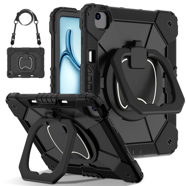 For iPad Air 13 2025 / 2024 Contrast Color Robot Silicone Hybrid PC Tablet Case(Black) - iPad Air 13 2025 / 2024 Cases by buy2fix | Online Shopping UK | buy2fix
