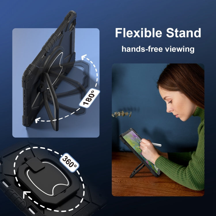 For iPad Air 13 2025 / 2024 Contrast Color Robot Silicone Hybrid PC Tablet Case(Black) - iPad Air 13 2025 / 2024 Cases by buy2fix | Online Shopping UK | buy2fix