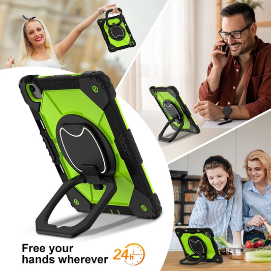 For iPad Air 13 2025 / 2024 Contrast Color Robot Silicone Hybrid PC Tablet Case(Black Yellow Green) by buy2fix