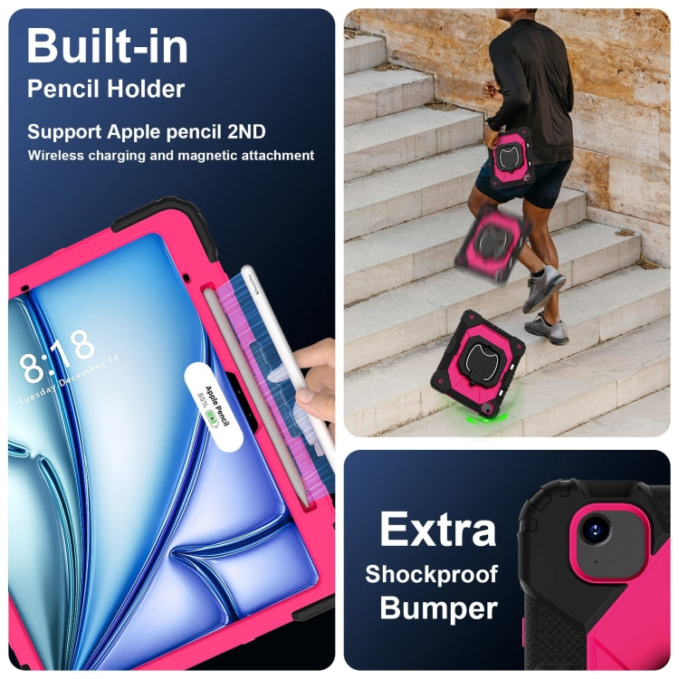 For iPad Air 13 2025 / 2024 Contrast Color Robot Silicone Hybrid PC Tablet Case(Black Rose Red) - iPad Air 13 2025 / 2024 Cases by buy2fix | Online Shopping UK | buy2fix