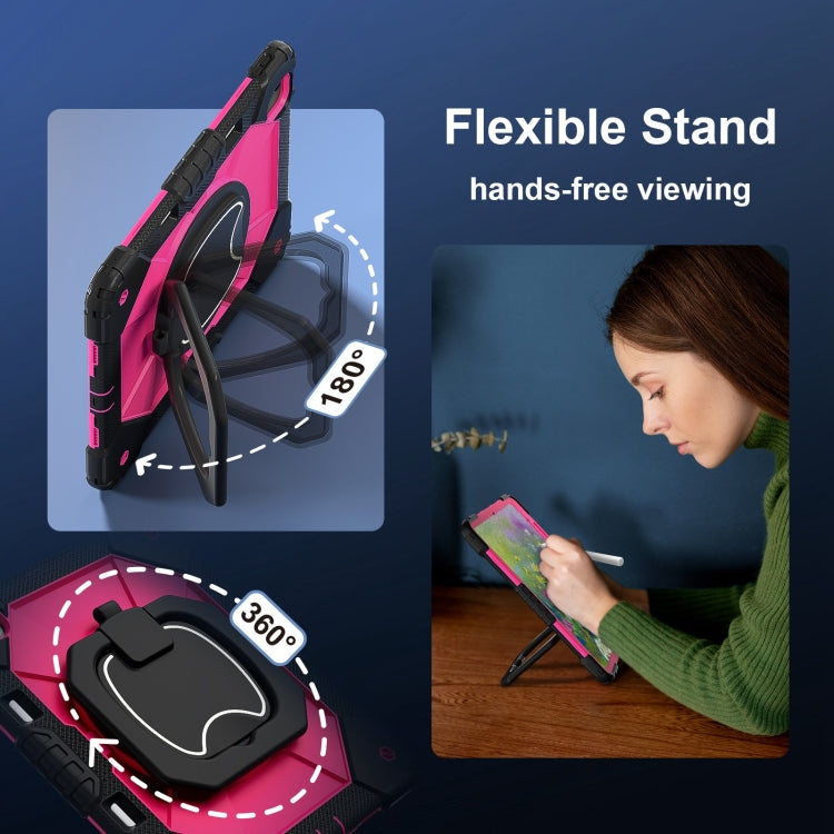 For iPad Air 13 2025 / 2024 Contrast Color Robot Silicone Hybrid PC Tablet Case(Black Rose Red) - iPad Air 13 2025 / 2024 Cases by buy2fix | Online Shopping UK | buy2fix