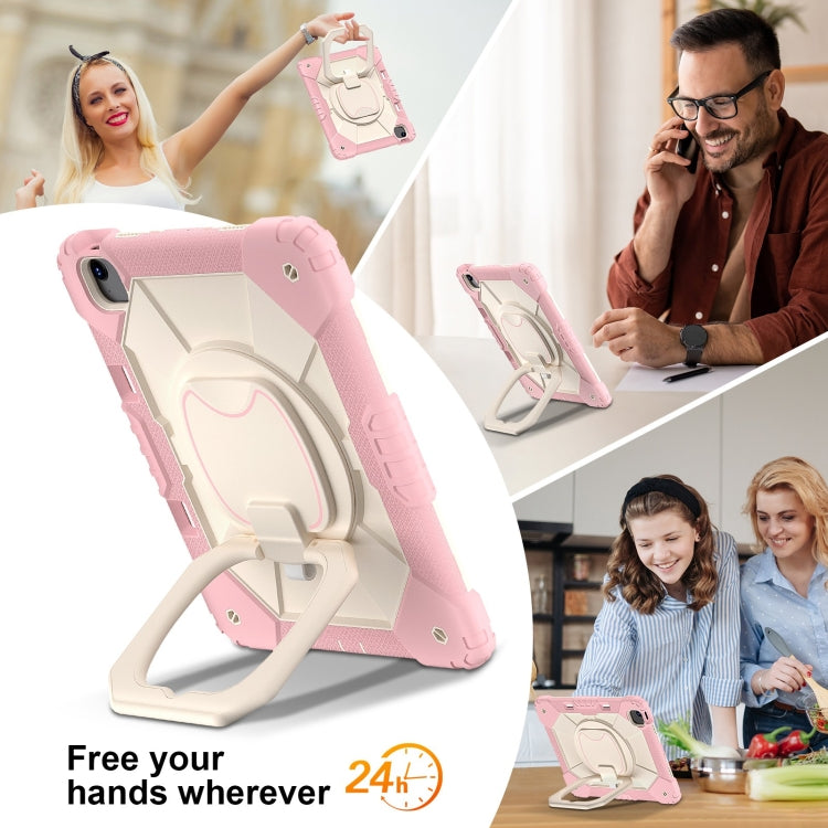 For iPad Air 13 2025 / 2024 Contrast Color Robot Silicone Hybrid PC Tablet Case(Rose Gold Beige) - iPad Air 13 2025 / 2024 Cases by buy2fix | Online Shopping UK | buy2fix