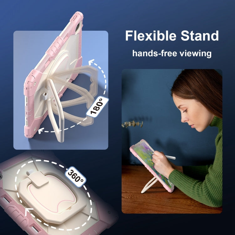 For iPad Air 13 2025 / 2024 Contrast Color Robot Silicone Hybrid PC Tablet Case(Rose Gold Beige) - iPad Air 13 2025 / 2024 Cases by buy2fix | Online Shopping UK | buy2fix