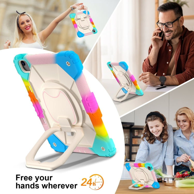 For iPad Air 13 2025 / 2024 Contrast Color Robot Silicone Hybrid PC Tablet Case(Colorful Blue) - iPad Air 13 2025 / 2024 Cases by buy2fix | Online Shopping UK | buy2fix