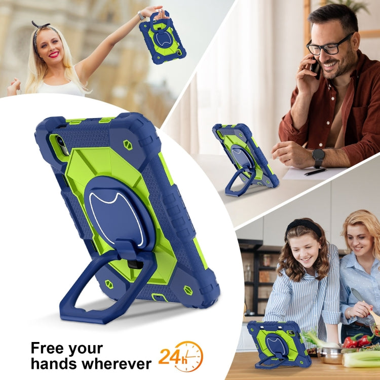 For iPad mini 2024 / mini 6 Contrast Color Robot Silicone Hybrid PC Tablet Case(Navy Yellow Green) - iPad mini 2024 Cases by buy2fix | Online Shopping UK | buy2fix