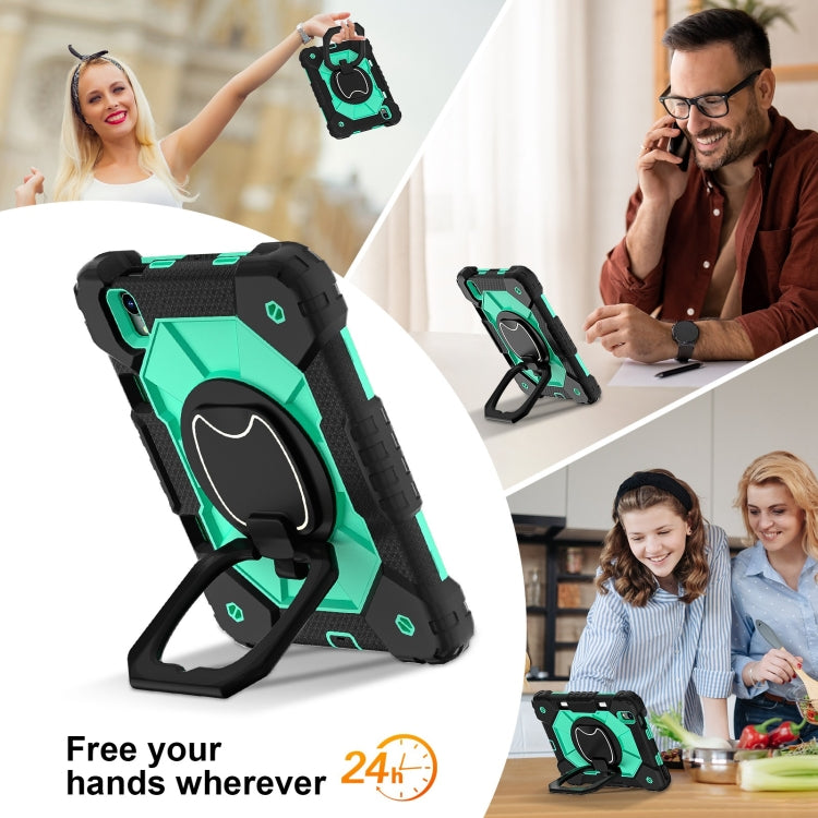For iPad mini 2024 / mini 6 Contrast Color Robot Silicone Hybrid PC Tablet Case(Black Mint Green) - iPad mini 2024 Cases by buy2fix | Online Shopping UK | buy2fix