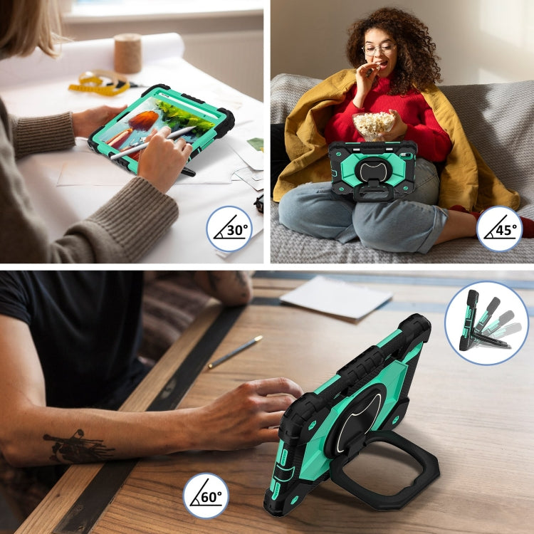 For iPad mini 2024 / mini 6 Contrast Color Robot Silicone Hybrid PC Tablet Case(Black Mint Green) - iPad mini 2024 Cases by buy2fix | Online Shopping UK | buy2fix