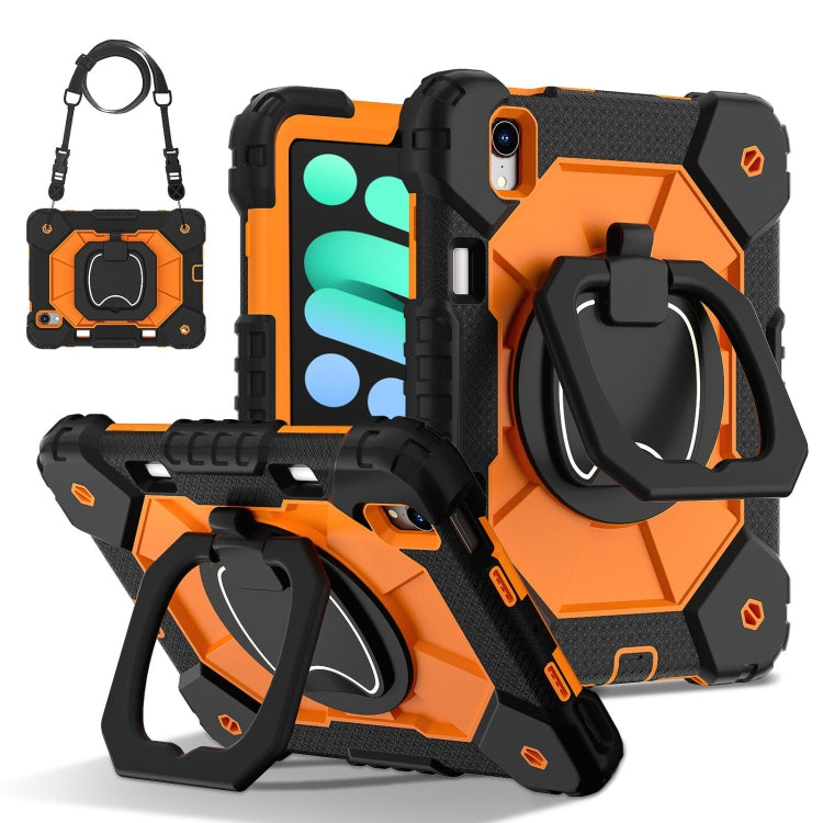 For iPad mini 2024 / mini 6 Contrast Color Robot Silicone Hybrid PC Tablet Case(Black Orange) - iPad mini 2024 Cases by buy2fix | Online Shopping UK | buy2fix