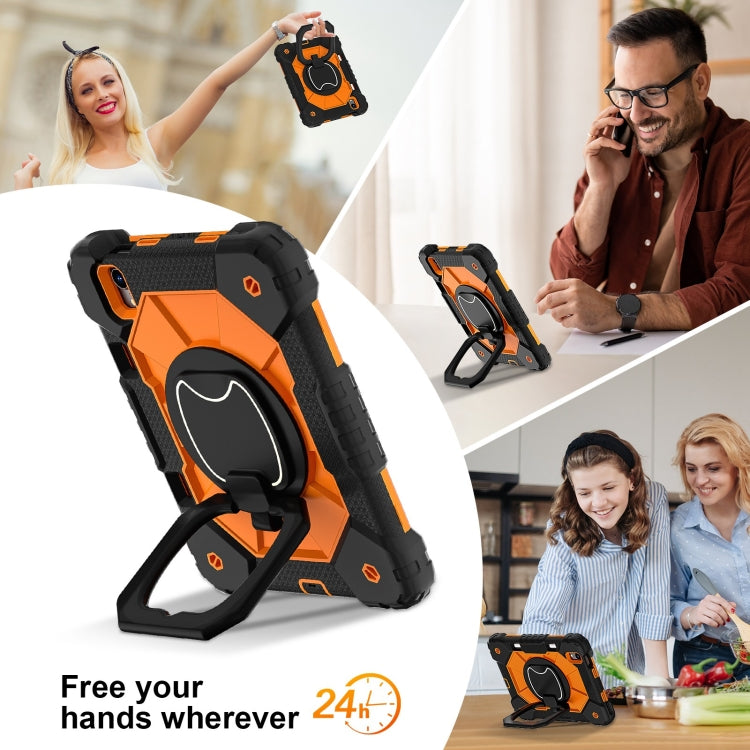 For iPad mini 2024 / mini 6 Contrast Color Robot Silicone Hybrid PC Tablet Case(Black Orange) - iPad mini 2024 Cases by buy2fix | Online Shopping UK | buy2fix