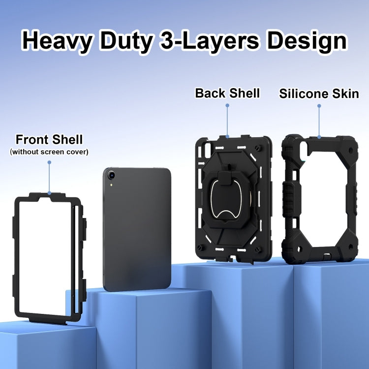 For iPad mini 2024 / mini 6 Contrast Color Robot Silicone Hybrid PC Tablet Case(Black) - iPad mini 2024 Cases by buy2fix | Online Shopping UK | buy2fix