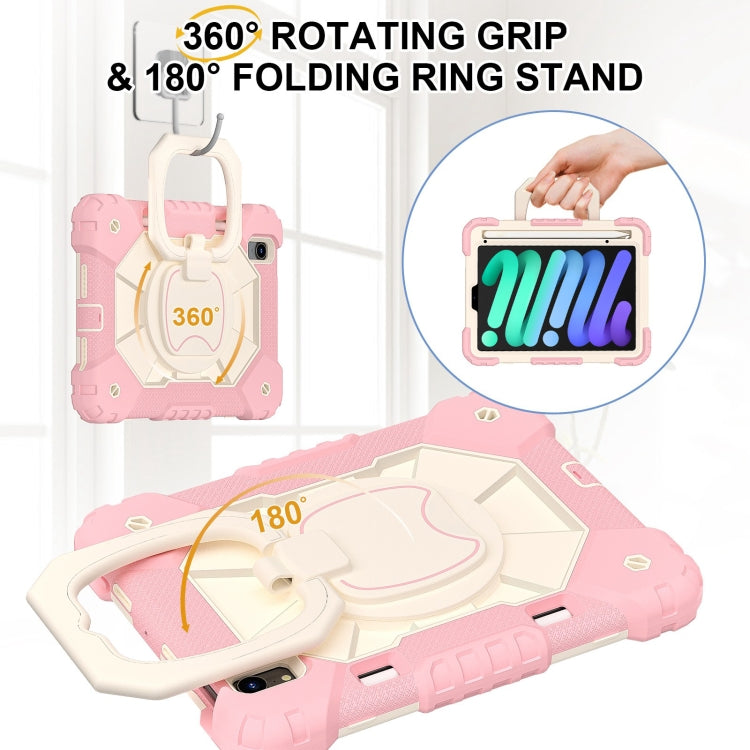 For iPad mini 2024 / mini 6 Contrast Color Robot Silicone Hybrid PC Tablet Case(Rose Gold Beige) - iPad mini 2024 Cases by buy2fix | Online Shopping UK | buy2fix
