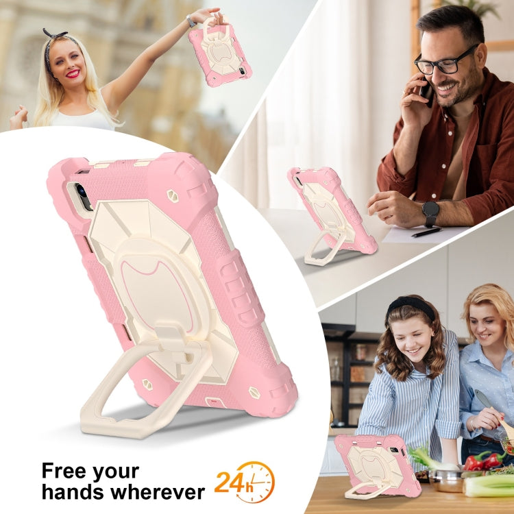 For iPad mini 2024 / mini 6 Contrast Color Robot Silicone Hybrid PC Tablet Case(Rose Gold Beige) - iPad mini 2024 Cases by buy2fix | Online Shopping UK | buy2fix