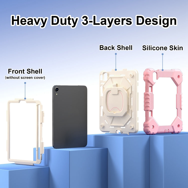 For iPad mini 2024 / mini 6 Contrast Color Robot Silicone Hybrid PC Tablet Case(Rose Gold Beige) - iPad mini 2024 Cases by buy2fix | Online Shopping UK | buy2fix