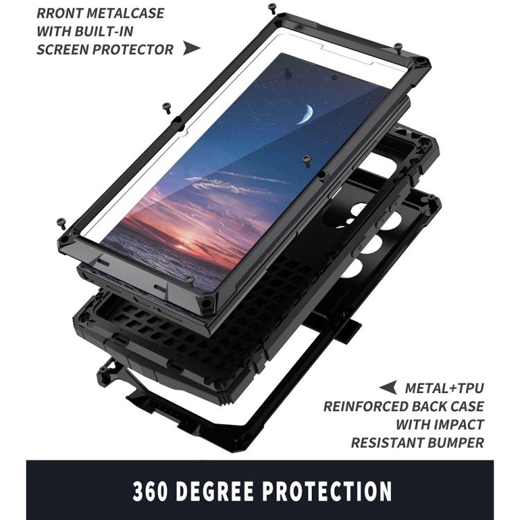 For Samsung Galaxy S25 Ultra 5G R-JUST Life Waterproof Dustproof Shockproof Phone Case(Black) - Galaxy S25 Ultra 5G Cases by R-JUST | Online Shopping UK | buy2fix