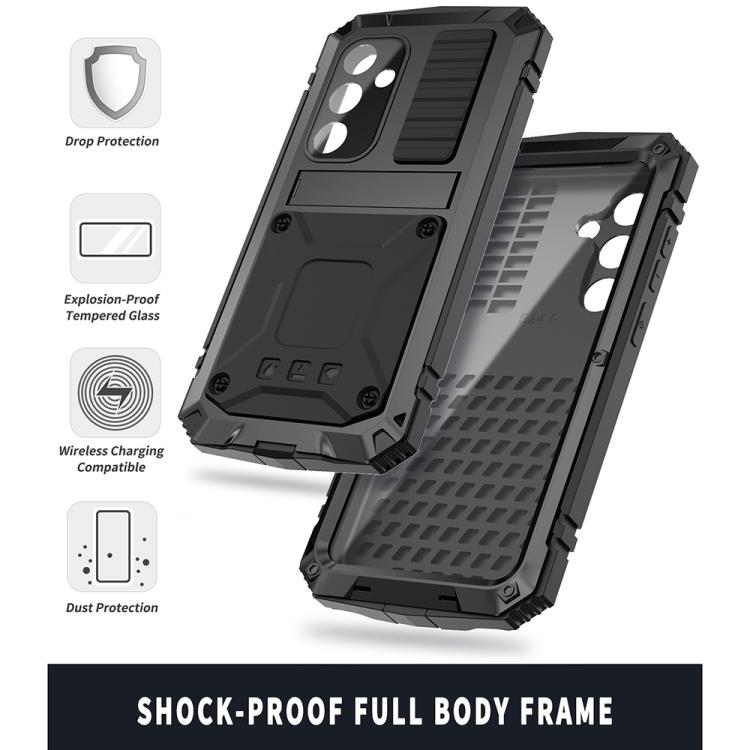 For Samsung Galaxy S25+ 5G R-JUST Life Waterproof Dustproof Shockproof Phone Case(Black) - Galaxy S25+ 5G Cases by R-JUST | Online Shopping UK | buy2fix