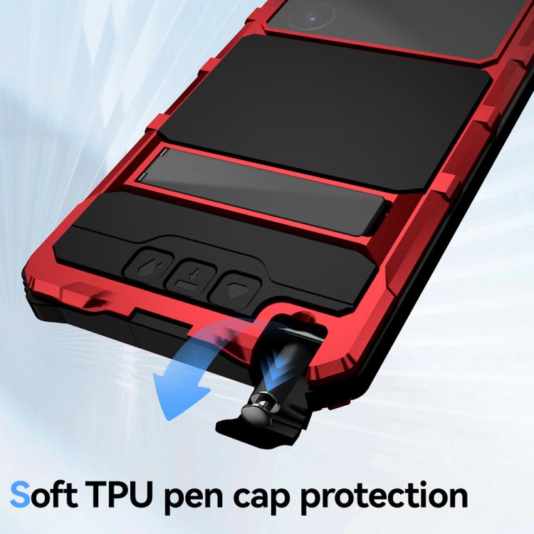 For Samsung Galaxy S25 Ultra 5G R-JUST Life Waterproof Dustproof Shockproof Holder Phone Case(Red) - Galaxy S25 Ultra 5G Cases by R-JUST | Online Shopping UK | buy2fix