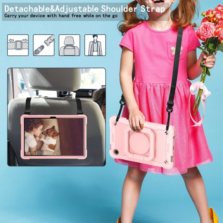 For Samsung Galaxy Tab A9+ Handle Robot Silicone Hybrid PC Tablet Case(Rose Gold) - Galaxy Tab A9+ by buy2fix | Online Shopping UK | buy2fix
