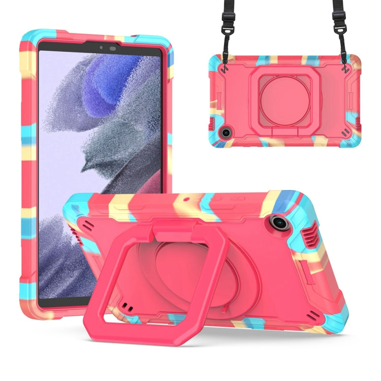 For Samsung Galaxy Tab A9 Handle Robot Silicone Hybrid PC Tablet Case(Camouflage Rose Red) - Galaxy Tab A9 by buy2fix | Online Shopping UK | buy2fix