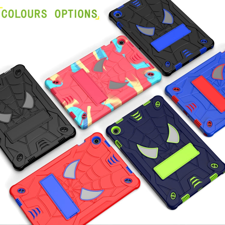 For Samsung Galaxy Tab A9+ Fold-Holder Spider Silicone Hybrid PC Tablet Case(Red Blue) - Galaxy Tab A9+ by buy2fix | Online Shopping UK | buy2fix