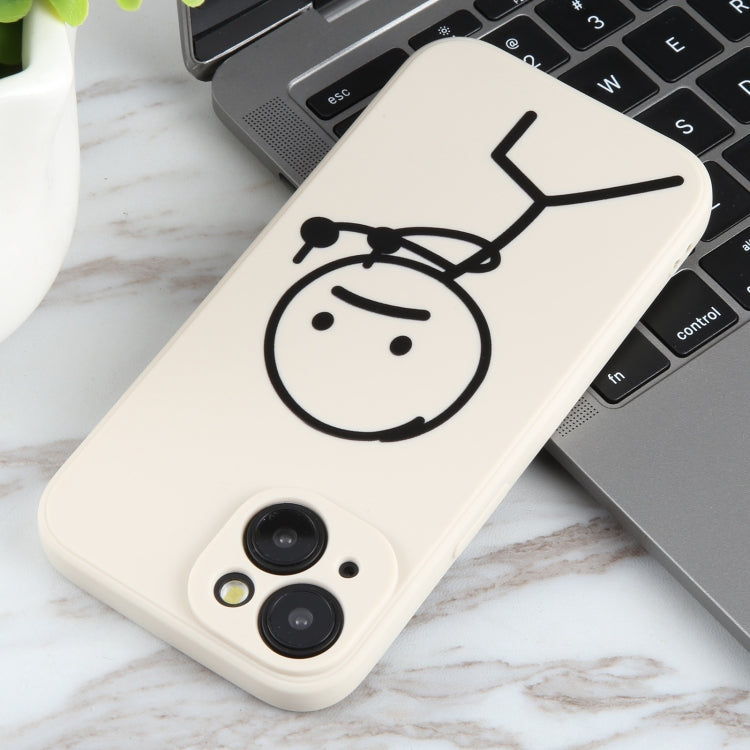 For iPhone 6s / 6 Stickman Pattern Liquid Silicone Phone Case(White) by buy2fix