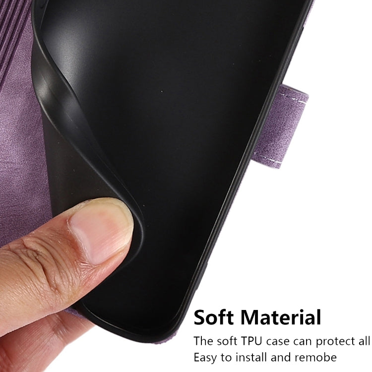 For iPhone 16 Pro Orchid Butterfly Embossed Leather Phone Case(Purple) by buy2fix