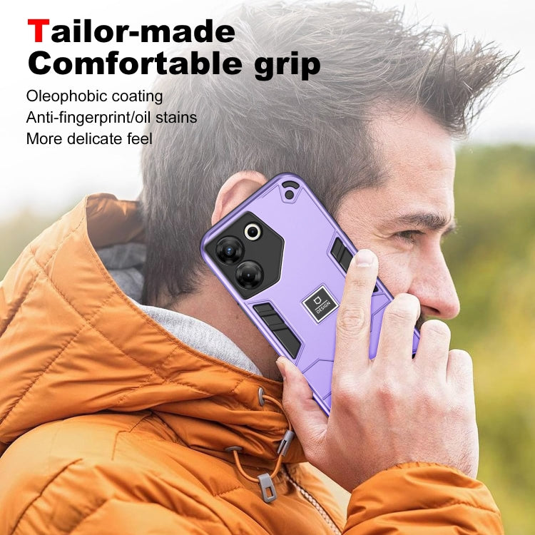 For Tecno Camon 20 Pro 5G 2 in 1 Shockproof Phone Case(Purple) by buy2fix