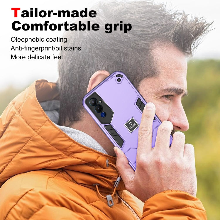 For Tecno Pova 4 Pro 2 in 1 Shockproof Phone Case(Purple) by buy2fix