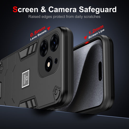 For Tecno Spark 10 Pro 2 in 1 Shockproof Phone Case(Black) by buy2fix