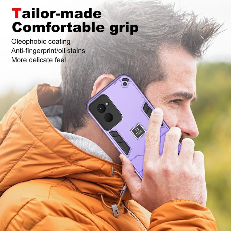 For Motorola Moto G Power 2024 Shockproof TPU Hybrid PC Phone Case(Purple) by buy2fix