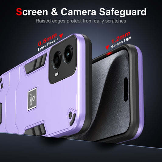 For Motorola Moto G Stylus 5G 2024 Shockproof TPU Hybrid PC Phone Case(Purple) by buy2fix