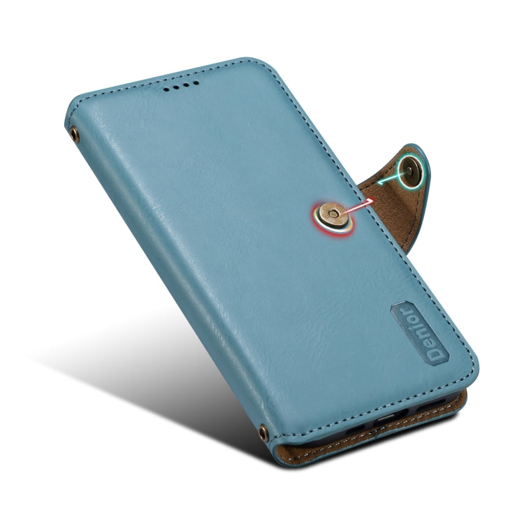 For Samsung Galaxy A24 5G Denior Cowhide Texture Wallet Style Leather Phone Case(Blue) - Galaxy Phone Cases by Denior | Online Shopping UK | buy2fix