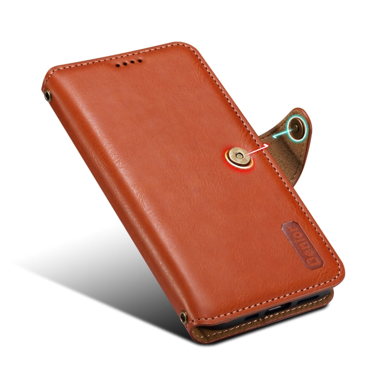 For Samsung Galaxy A51 4G Denior Cowhide Texture Wallet Style Leather Phone Case(Brown) - Galaxy Phone Cases by Denior | Online Shopping UK | buy2fix
