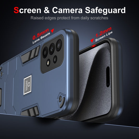For Samsung Galaxy A23 2 in 1 Shockproof Phone Case(Blue) by buy2fix
