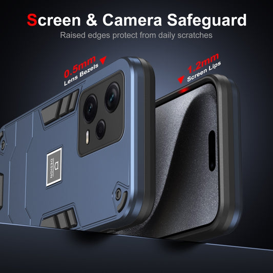 For Xiaomi Redmi Note 12 Pro+ Global 2 in 1 Shockproof Phone Case(Blue) by buy2fix