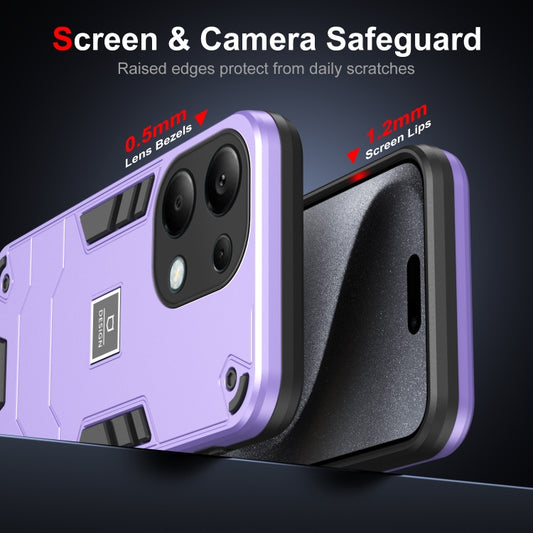 For Xiaomi Redmi Note 13 Pro 4G Global 2 in 1 Shockproof Phone Case(Purple) by buy2fix