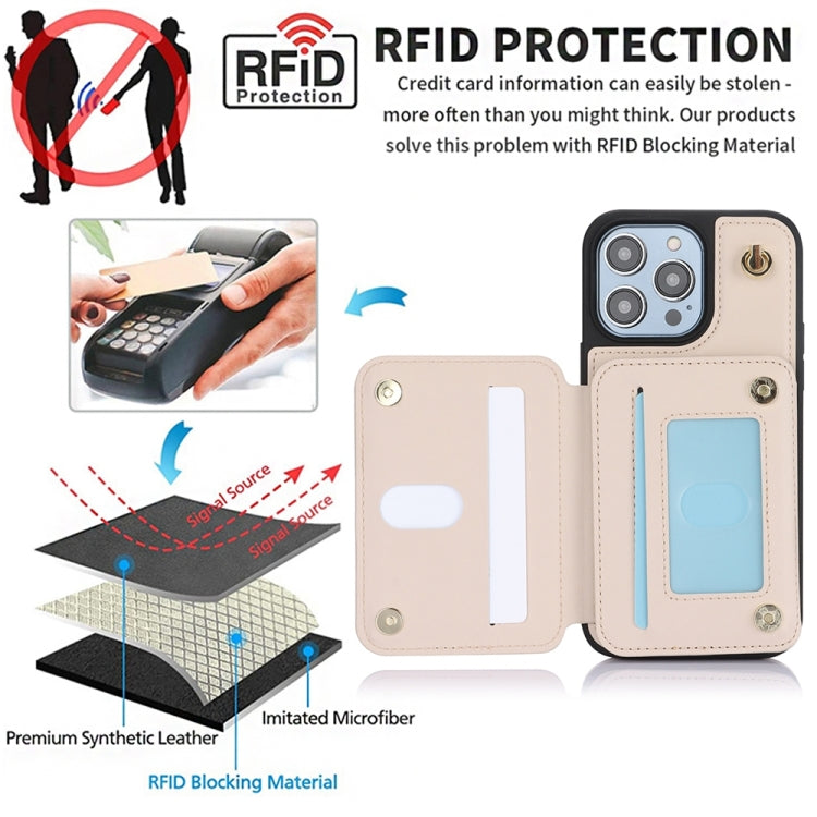 For iPhone XR YM006 Skin Feel Zipper Card Bag Phone Case with Dual Lanyard(Apricot) - More iPhone Cases by buy2fix | Online Shopping UK | buy2fix
