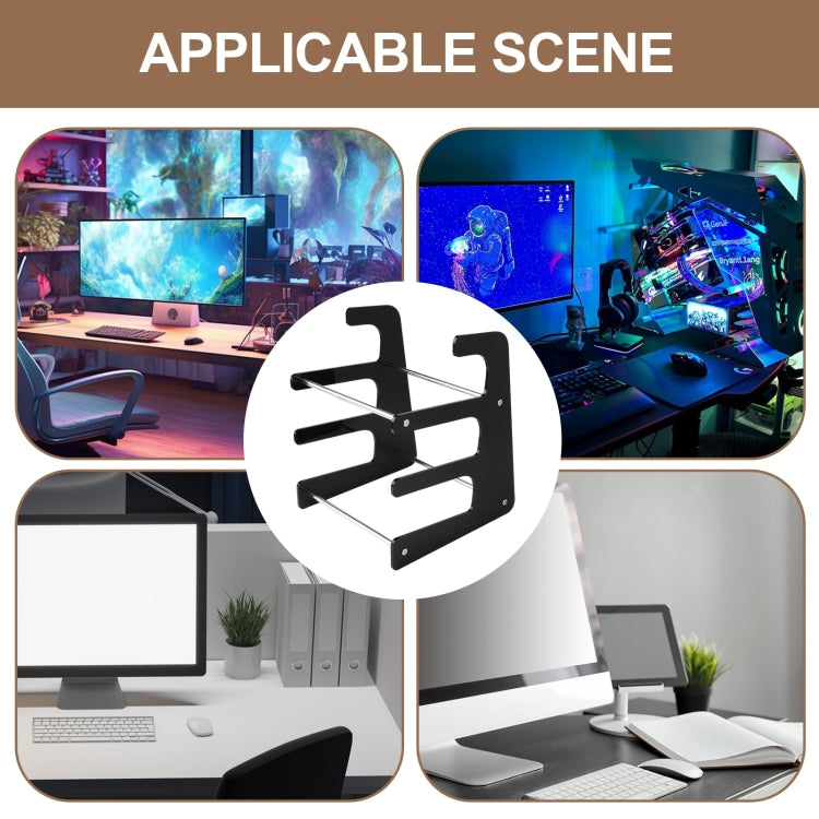 Acrylic Keyboard Storage Bracket Three Layer Keyboard Display Stand(Black) by buy2fix