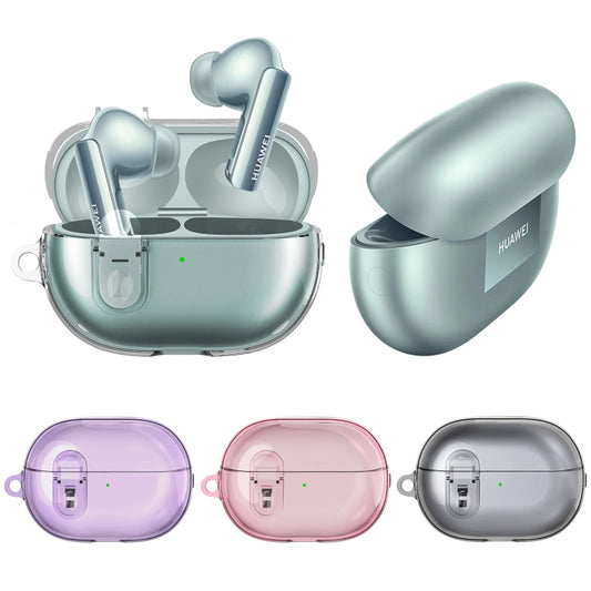 For Huawei FreeBuds Pro 3 Wireless Earphone TPU+PC Protective Case with Metal Buckle(Transparent Pink) by buy2fix