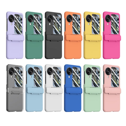 For OPPO Find N3 Flip PC Skin Feel Integrated Foldable Mid Shaft Phone Case(Transparent) by buy2fix