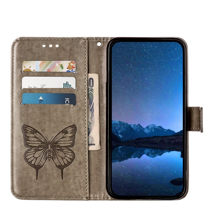 For Xiaomi Redmi K70 / K70 Pro Embossed Butterfly Leather Phone Case(Grey) - Xiaomi Cases by buy2fix | Online Shopping UK | buy2fix