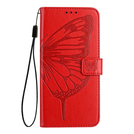 For Xiaomi Redmi K70 / K70 Pro Embossed Butterfly Leather Phone Case(Red) by buy2fix