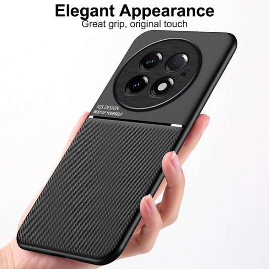 For OnePlus 13 Classic Tilt Strip Grain Magnetic PC Hybrid TPU Phone Case(Green) by buy2fix