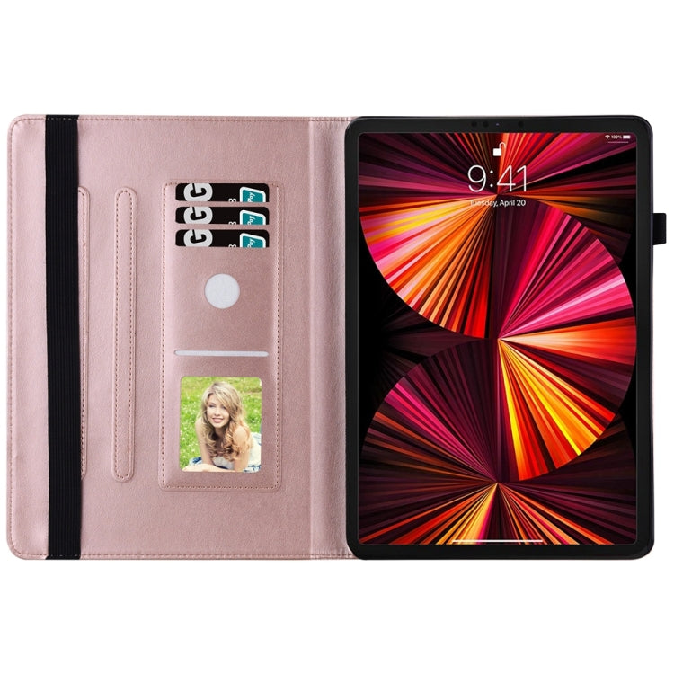For iPad Pro 12.9 2022 / Air 13 2024 / 2025 Big Butterfly Embossed Leather Tablet Case(Rose Gold) - iPad Pro 12.9 (2022/2021) Cases by buy2fix | Online Shopping UK | buy2fix
