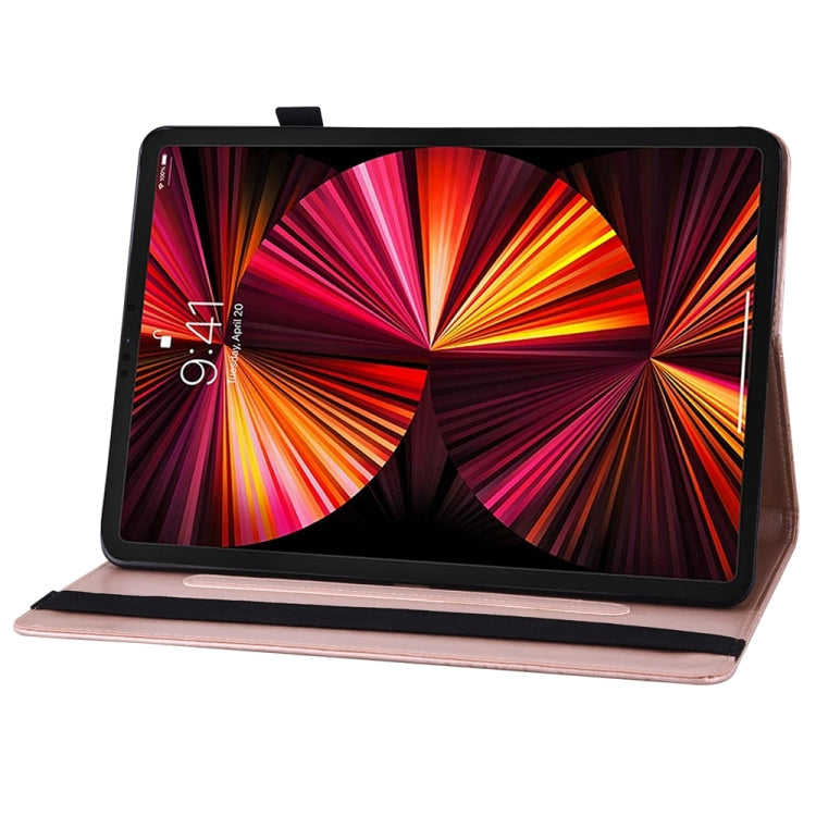 For iPad Pro 12.9 2022 / Air 13 2024 / 2025 Big Butterfly Embossed Leather Tablet Case(Rose Gold) - iPad Pro 12.9 (2022/2021) Cases by buy2fix | Online Shopping UK | buy2fix