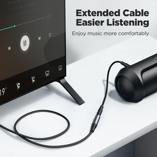 JOYROOM SY-A09 Transsion Series 3.5mm to 3.5mm Female AUX Audio Adapter Cable, Length: 1.2m(Black) by JOYROOM