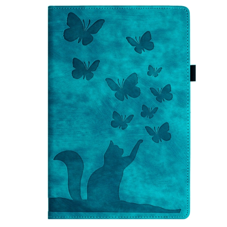 For iPad Air 13 2024 / Air 13 2025 Butterfly Cat Embossing Leather Tablet Case(Sky Blue) - iPad Pro 12.9 (2022/2021) Cases by buy2fix | Online Shopping UK | buy2fix