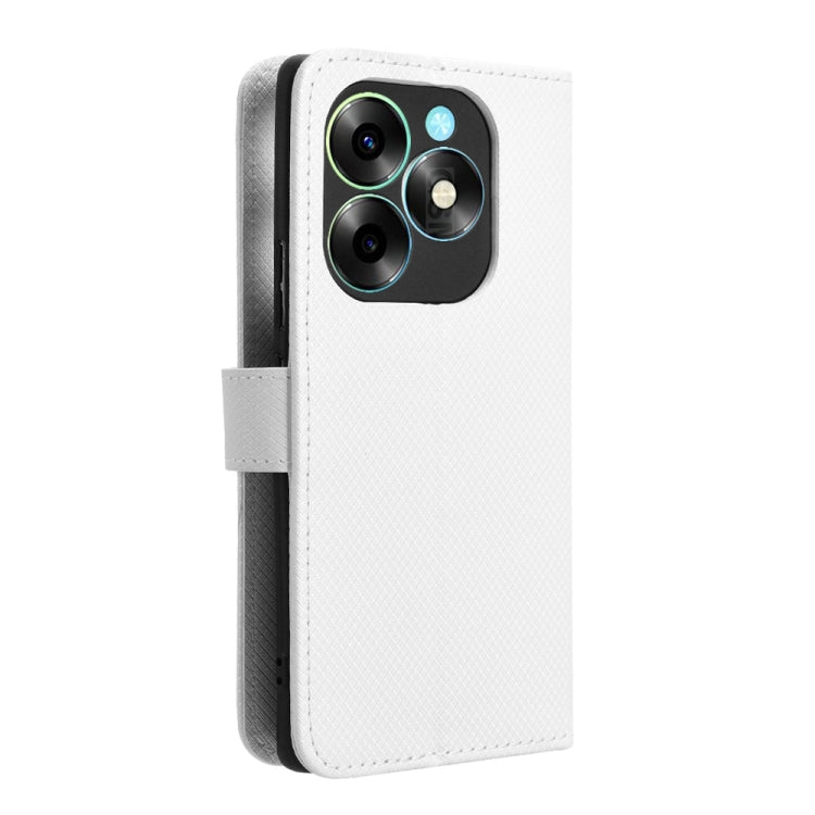 For itel S23+ S681LN Diamond Texture Leather Phone Case(White) - More Brand by buy2fix | Online Shopping UK | buy2fix