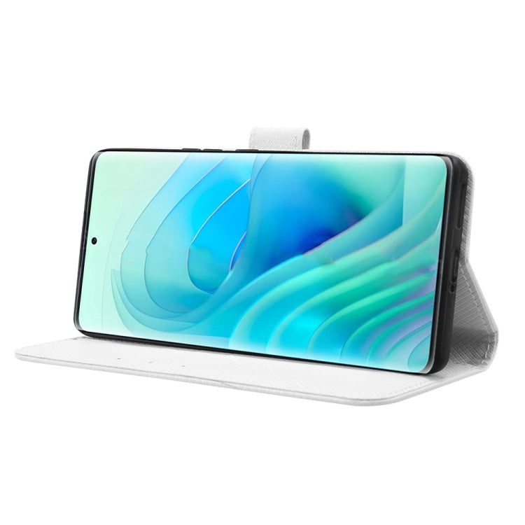 For itel S23+ S681LN Diamond Texture Leather Phone Case(White) - More Brand by buy2fix | Online Shopping UK | buy2fix