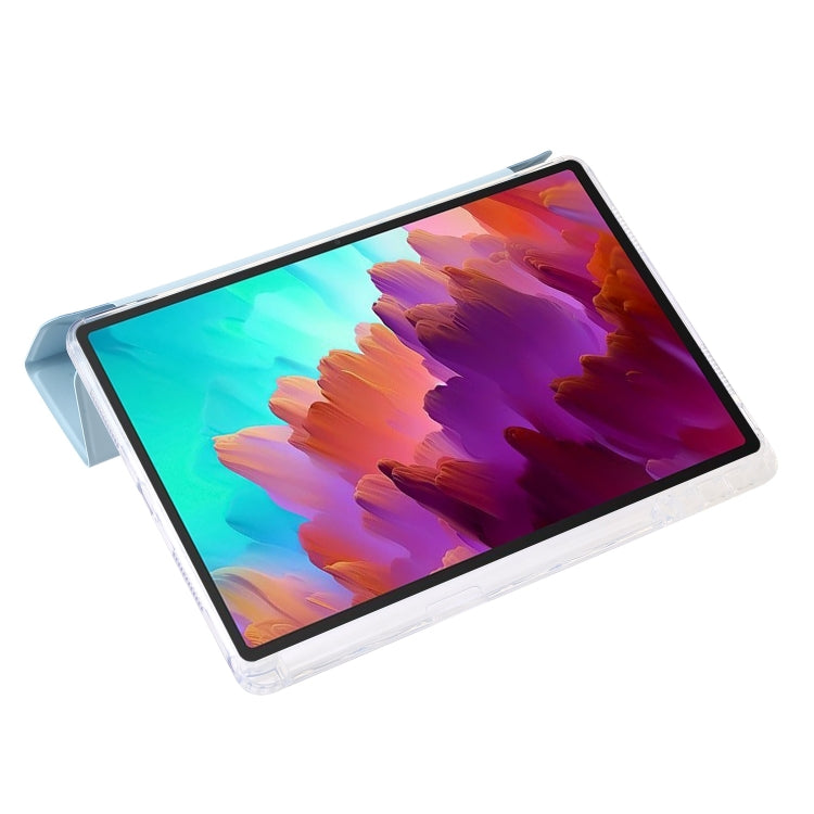 For Lenovo Tab M11 /Xiaoxin Pad 11 2024 Clear Acrylic Deformation Leather Tablet Case(Ice Blue) by buy2fix